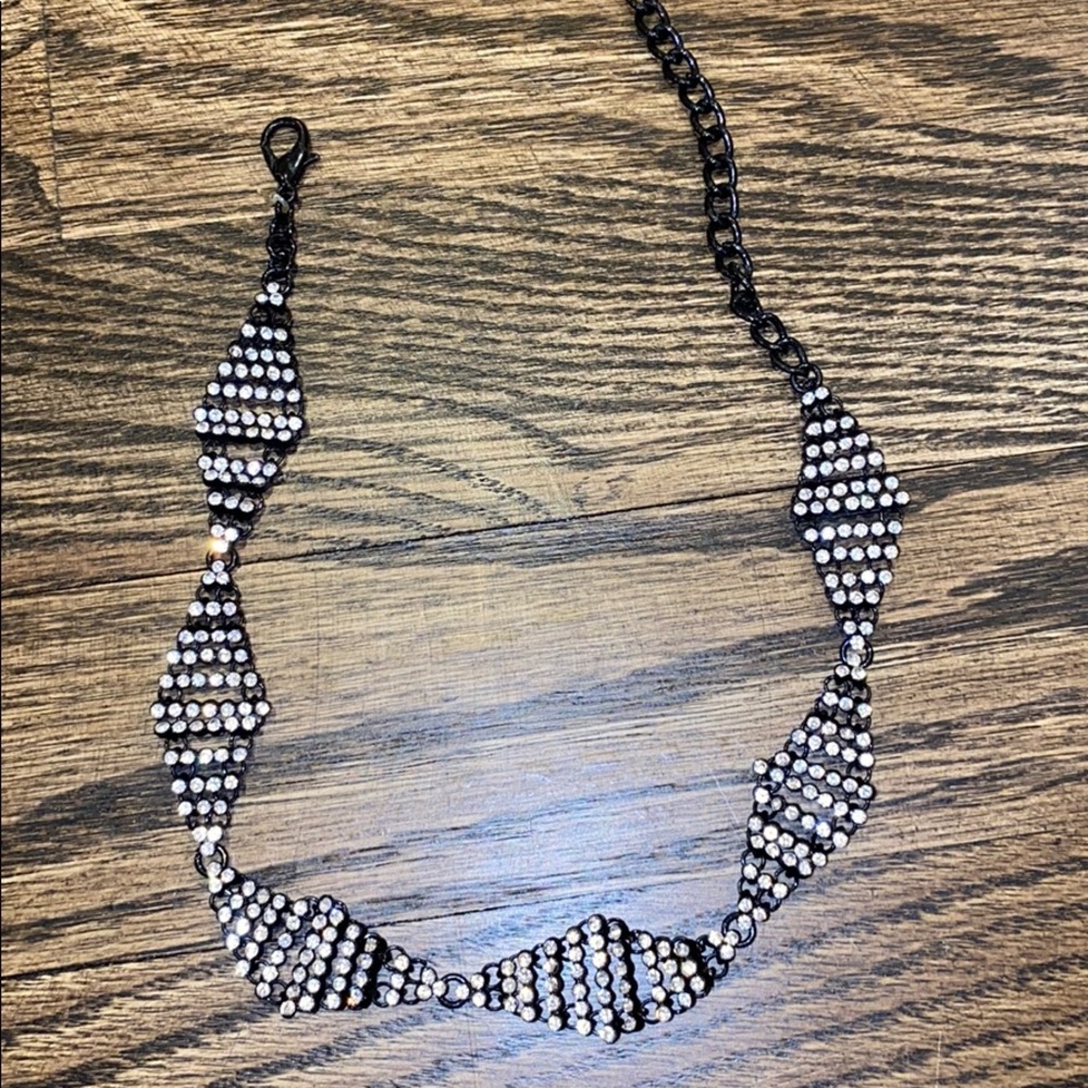 Rhinestone choker necklace